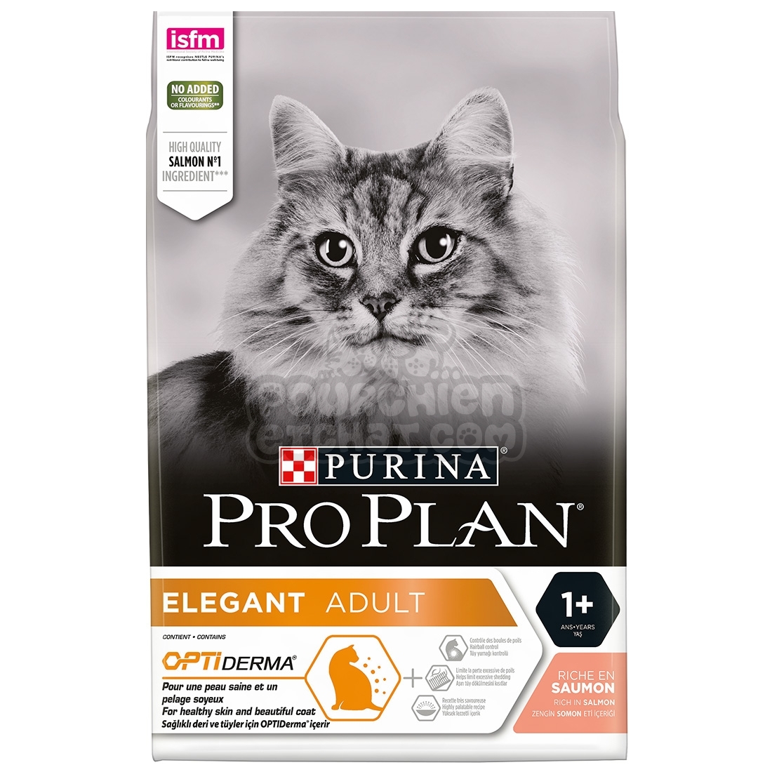 Croquettes Chat Elegant Optiderma Riche en Saumon 1,5kg - PRO PLAN