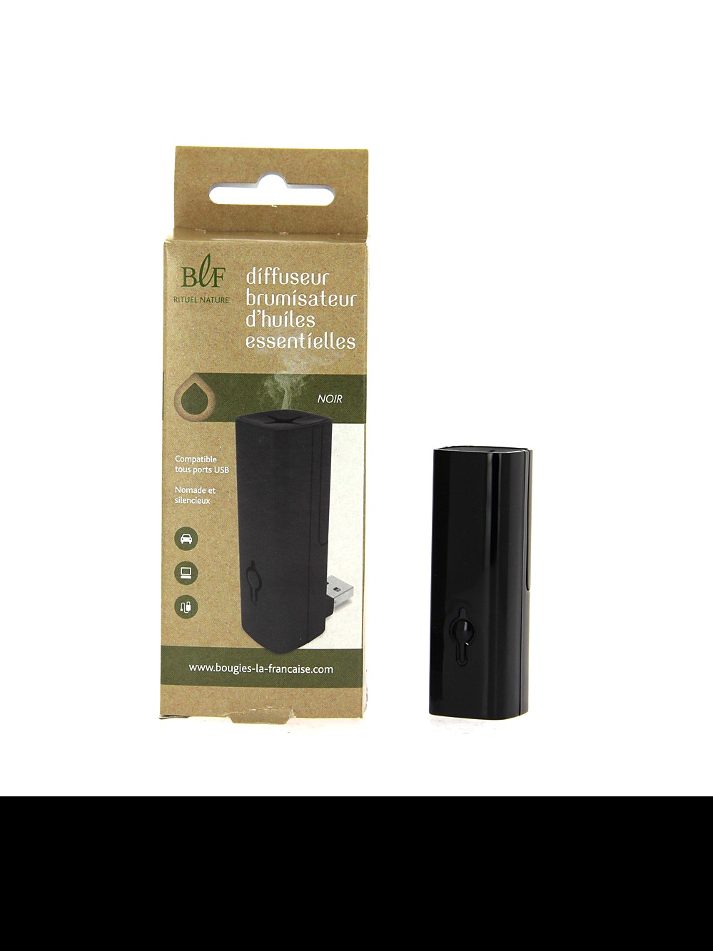 DIFFUSEUR BRUMISATEUR HUILES ESSENTIELLES CABLE USB COLORIS NOIR