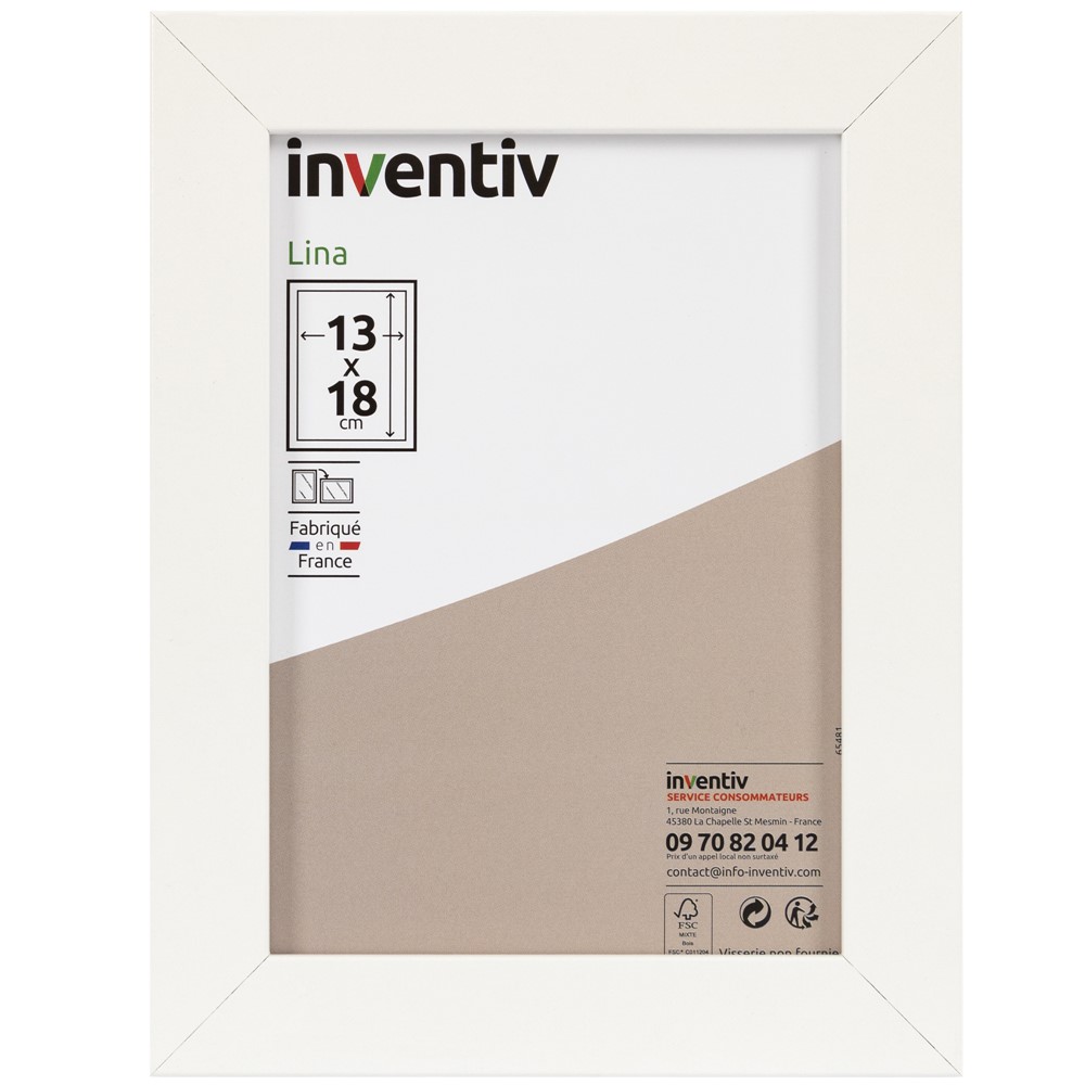 Cadre photo Lina 13x18cm Blanc - INVENTIV