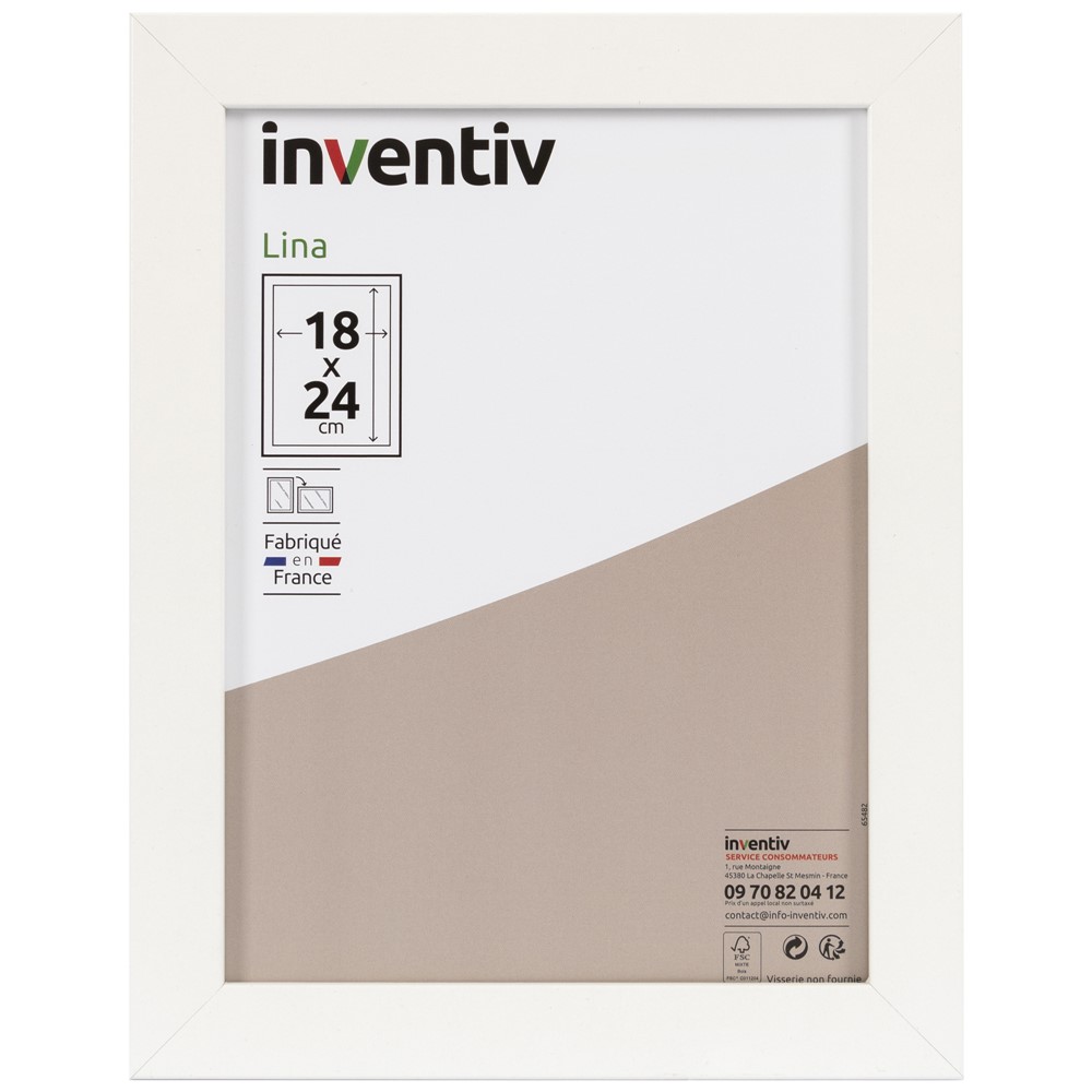 Cadre photo Lina 18x24cm Blanc - INVENTIV