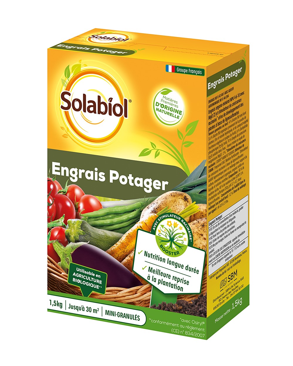 Engrais potager 1,5kg - SOLABIOL