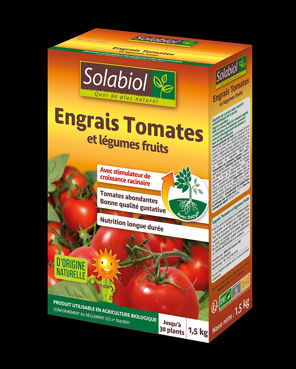 Engrais tomates et légumes /fruits 1,5kg - SOLABIOL