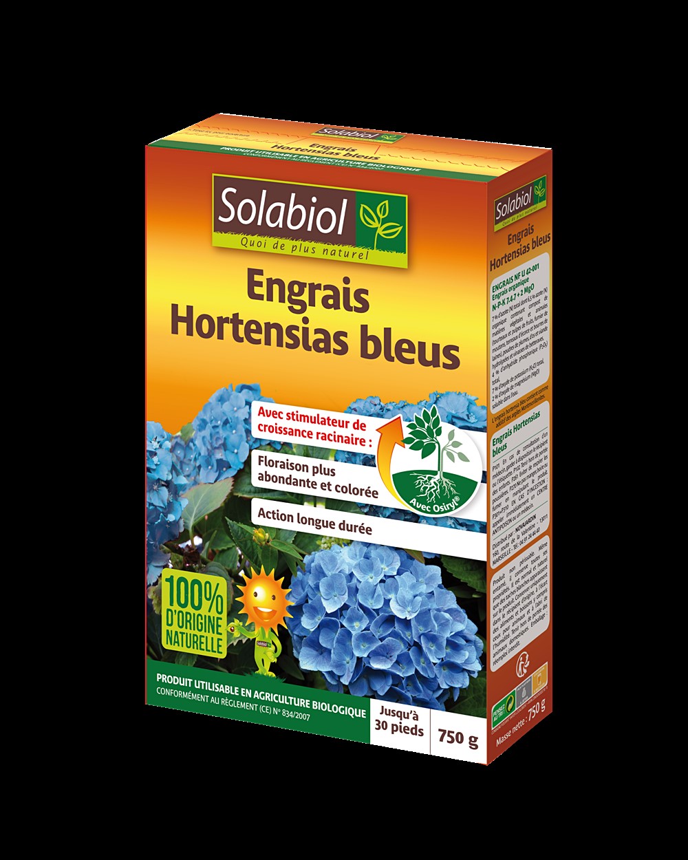 Engrais hortensias bleus 750gr - SOLABIOL