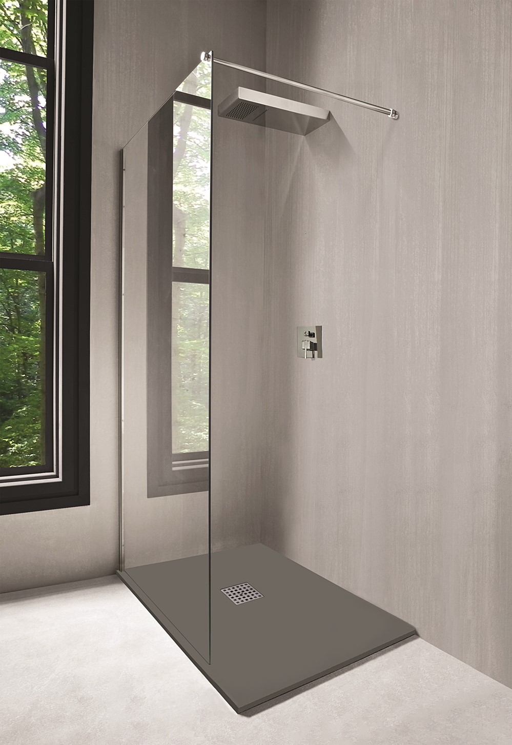 Receveur de douche Résine nola 90x120x3 gris