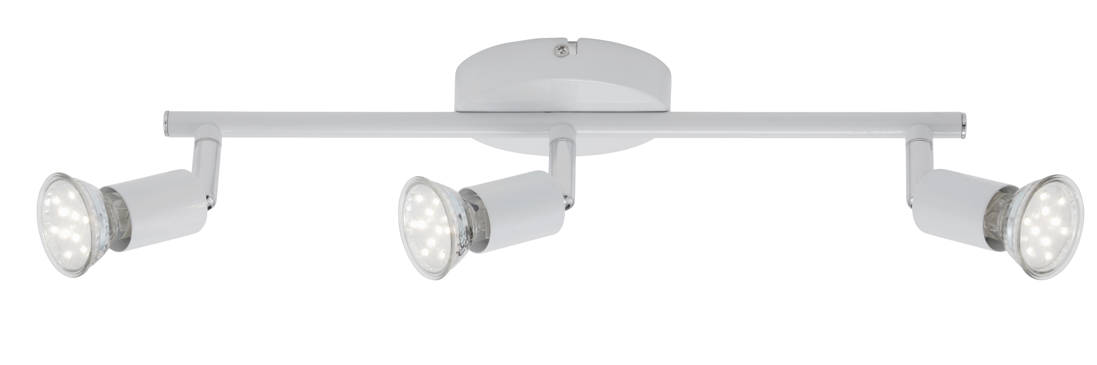 Réglette 3 spots led gu10 3w 250lm metal blc