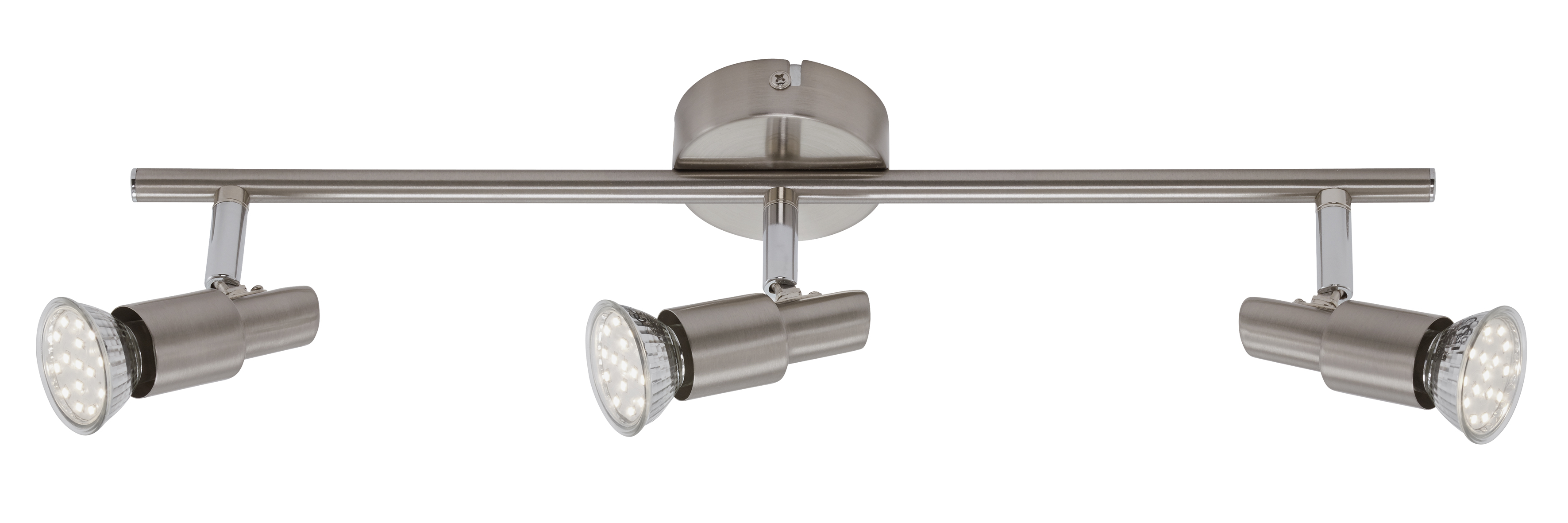 Réglette 3 spots led gu10 3w 250lm nickel mat