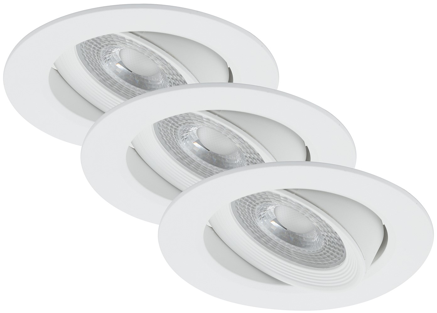 Set 3 spots enc. rond orient. led 5w 350lm non dimmable ip23 pvc blc