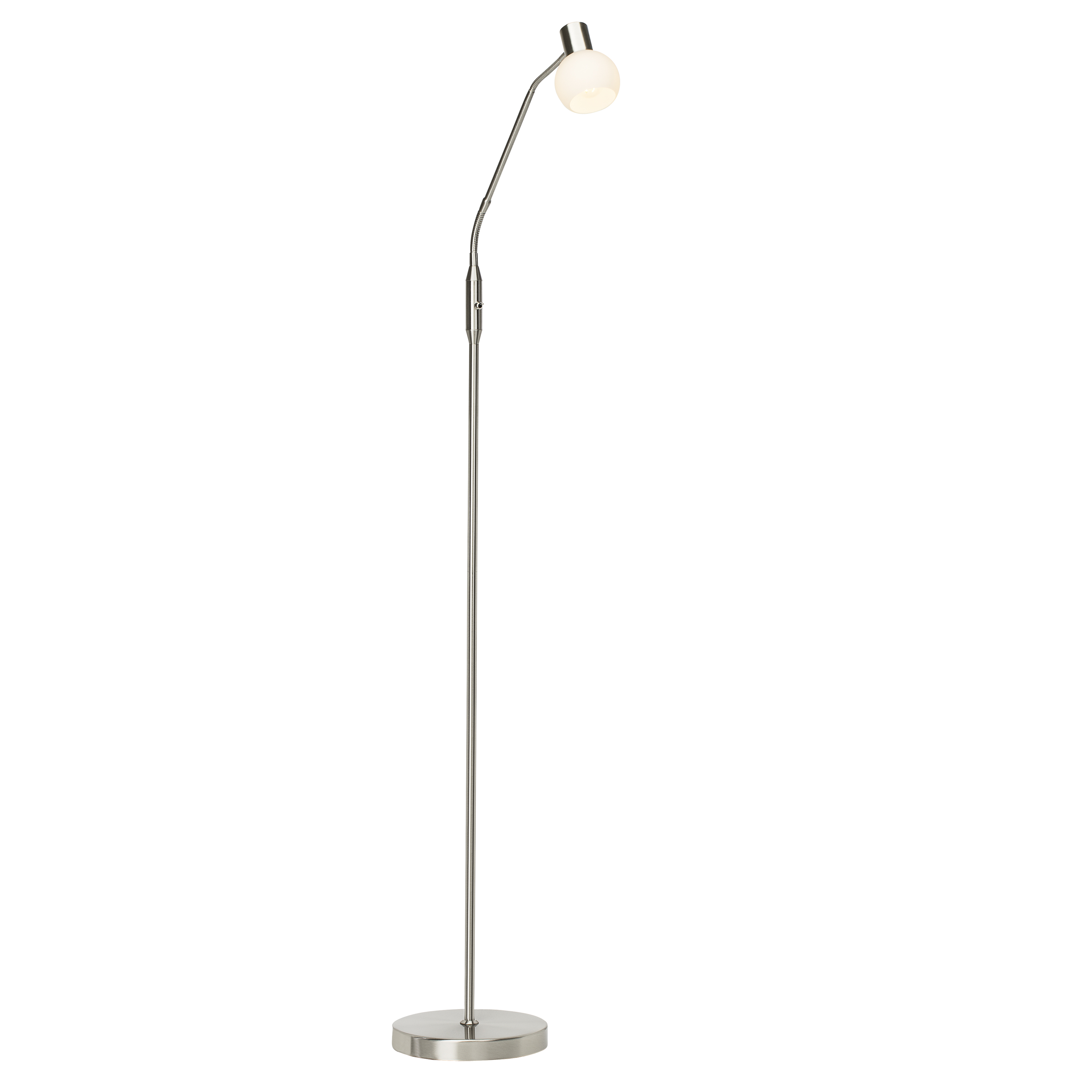 Lampadaire decoratif brilliant philo 4w acier et verre blanc