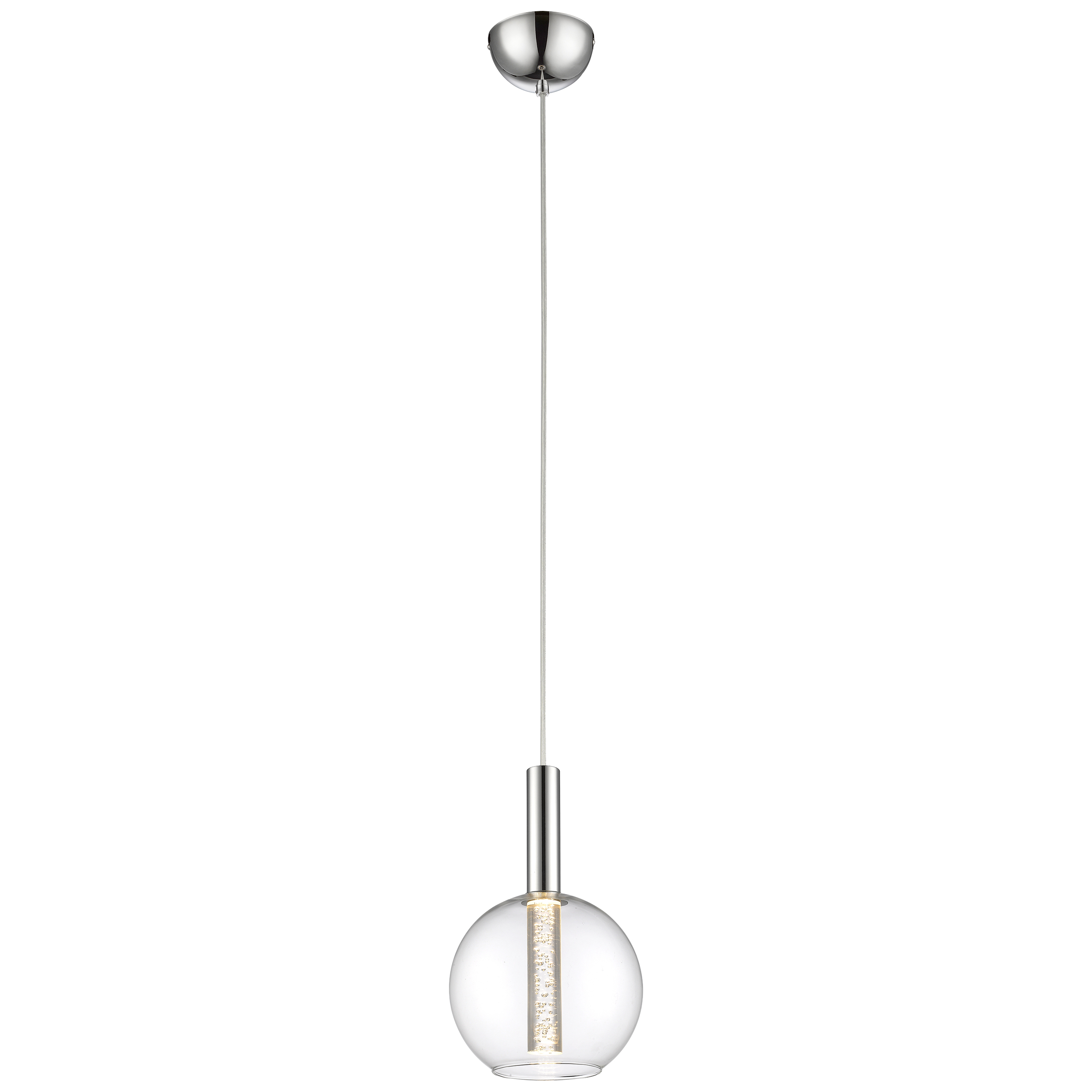 Suspension decorative brilliant elegant 7w chrome et transparent