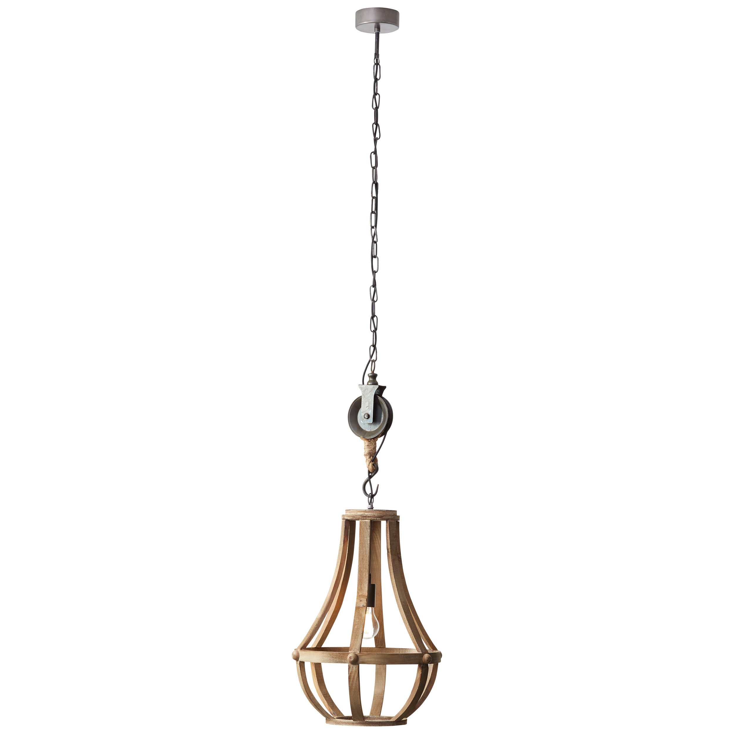 Suspension decorative brilliant church 60w bois clair