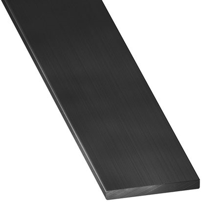 Plat Aluminium Anodisé 20x2mm 2,50m Noir Brossé