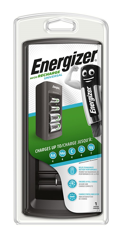 Chargeur d'accumulateurs universel energizer