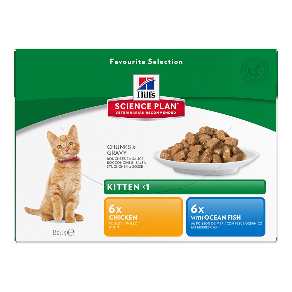 Sachet fraicheur chaton poulet-poisson 12x85gr - HILL'S SCIENCE PLAN 