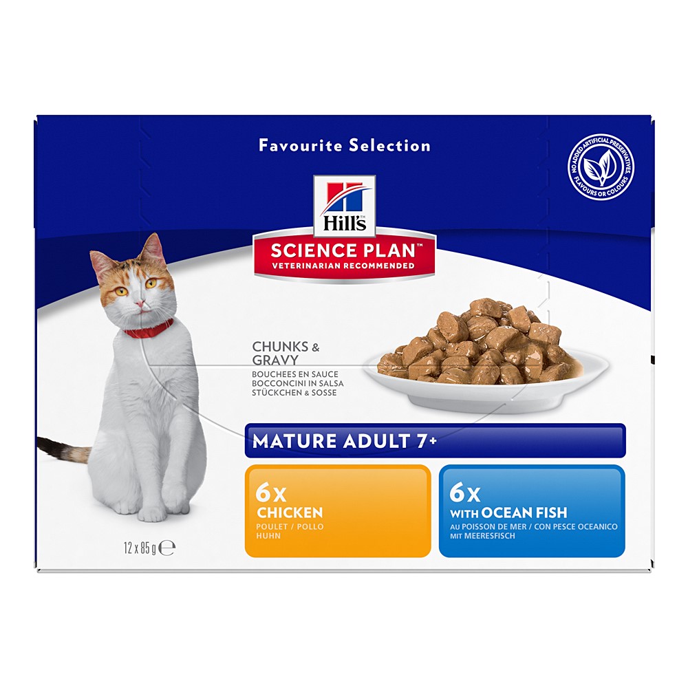 Sachet fraicheur chat poisson-poulet 12x85gr - HILL'S SCIENCE PLAN