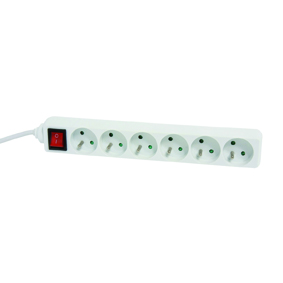 Bloc 6p 2P+T blanc 1m5+ interrupteur - DEBFLEX