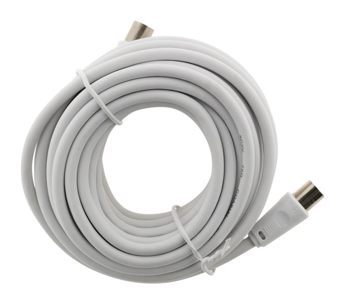 Rallonge électrique ménager tv mâle/mâle ø9,5mm + 1 adaptateur f/f 2m blanc