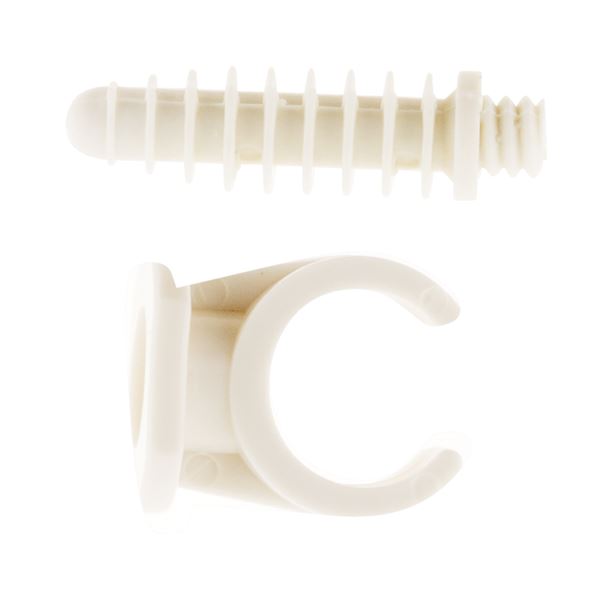 Lot de 10 clips d16 mm avec chevilles blanc - zenitech