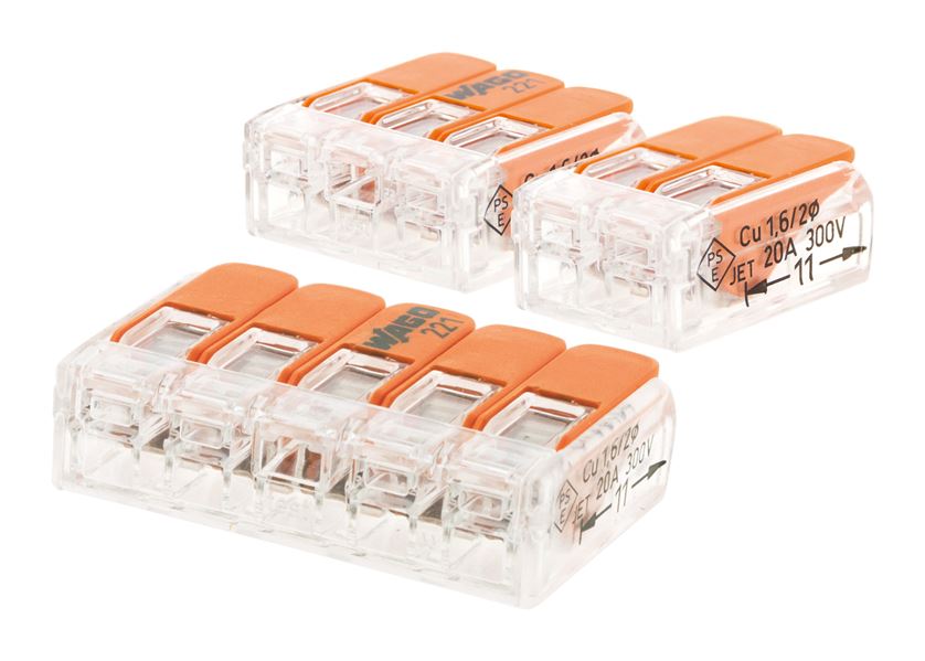 Assortiment de 60 mini bornes de connexion rapide a levier s221