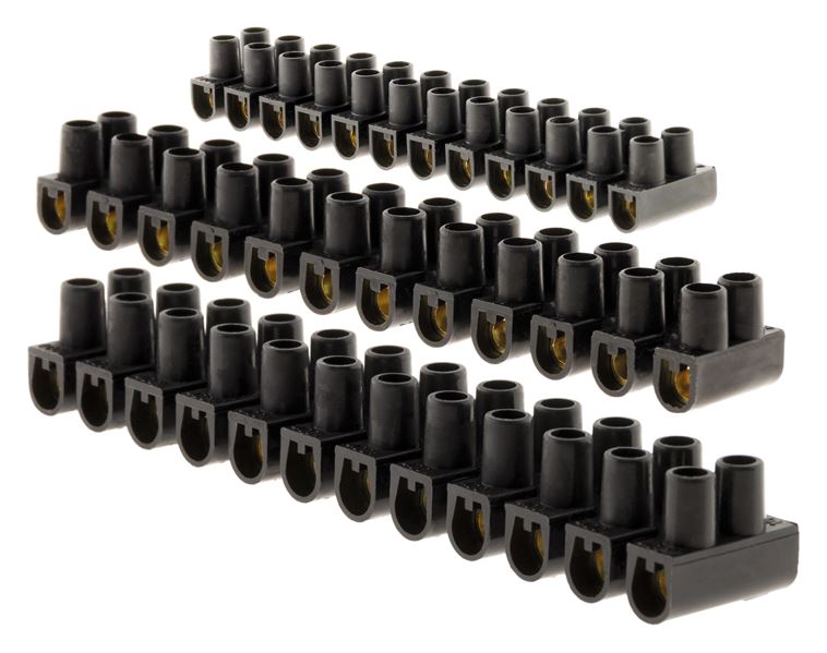 Lot 4 barrettes 1x4 mm²+ 1x6mm² + 2x 10 mm² noires - zenitech