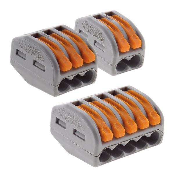 Assortiment de 30 mini bornes de connexion rapide a levier s222