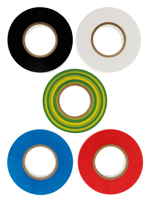 Lot de 5 adhesifs 19mm x 20m 5 couleurs - zenitech