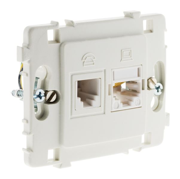 Prise rj11 + rj45 nu blanc - clarys