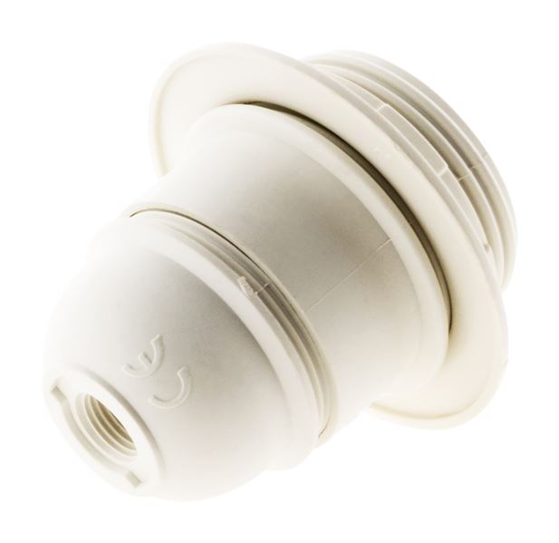 Douille e27 thermoplastique simple bague blanc