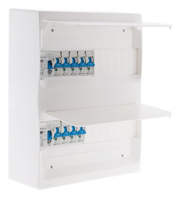 Coffret t3 26 modules blanc equipe de 9 disjoncteurs et 2 inter. diff. livre avec accessoires - zenitech