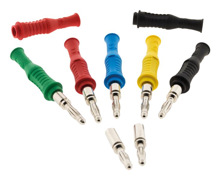 Lot de 7 connecteurs males souples d4mm 36a: 2 rouges + 2 noires + 1 bleu + 1 jaune + 1 vert - zenitech