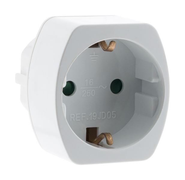 Adaptateur m france / f schuko blanc