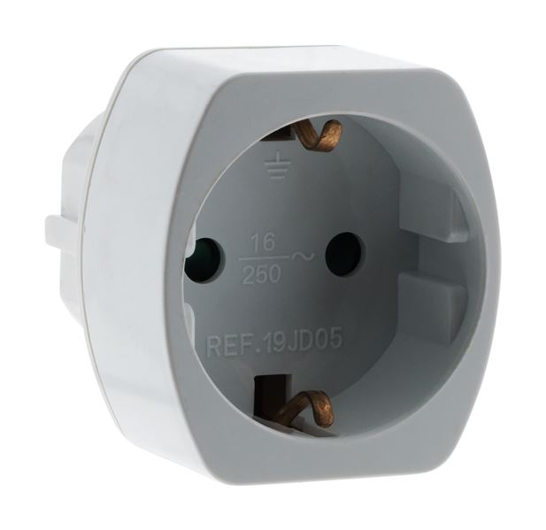 Adaptateur m france / f schuko (allemagne, espagne…) blanc - zenitech