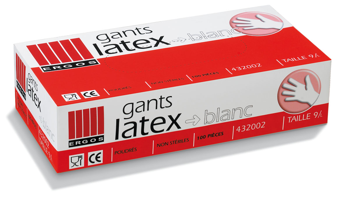 Boite de 100 Gant latex t7/s