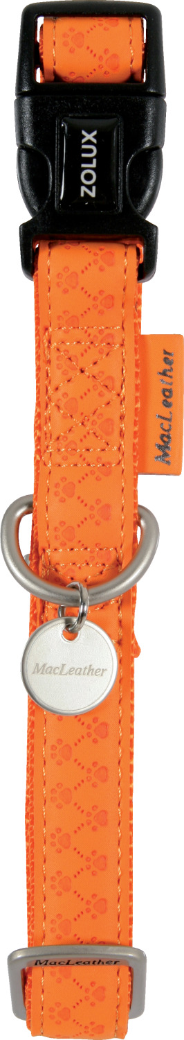 Collier réglable Mcleather largeur 25 mm Tour de cou 40 à 66 cm Orange