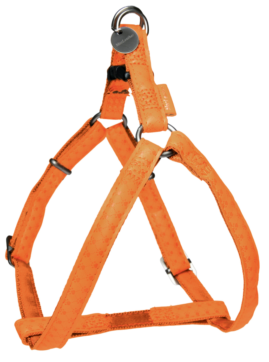 Harnais réglable Mcleather largeur 15 mm Tour de poitrail 38 à 56 cm Orange