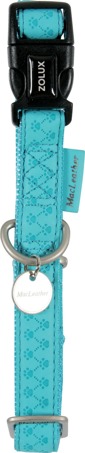 Collier réglable Mcleather largeur 25 mm Tour de cou 40 à 66 cm Turquoise