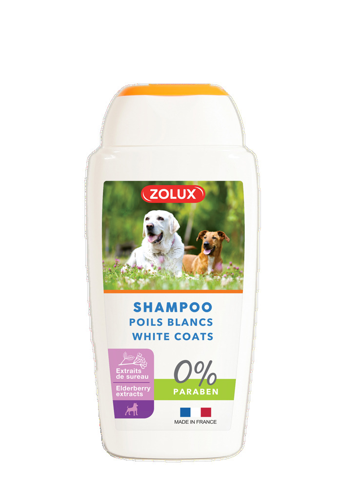 Shampooing pour tous les chiens à poils blancs sans paraben 250 ml