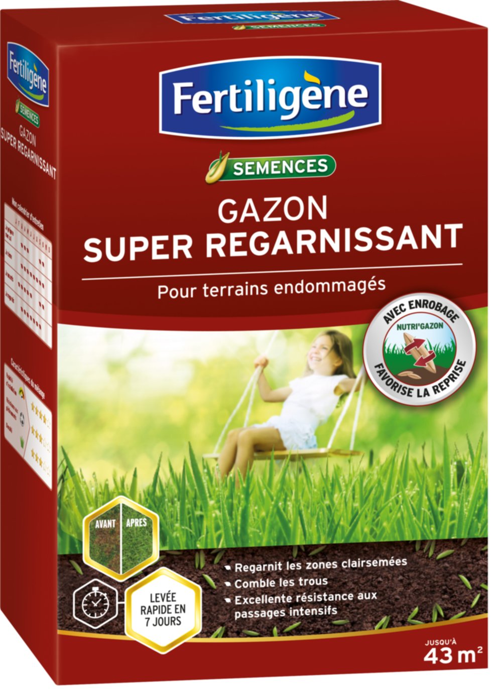 Semences Gazon Super Regarnissant 875g - FERTILIGENE