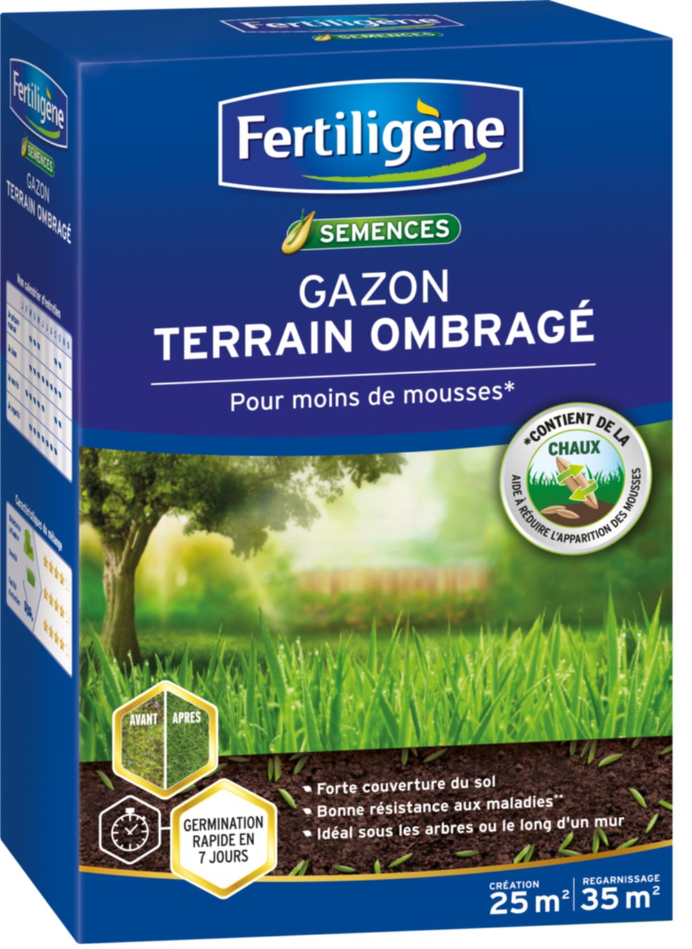 Semences Gazon Terrain Ombragé 875g  - FERTILIGENE