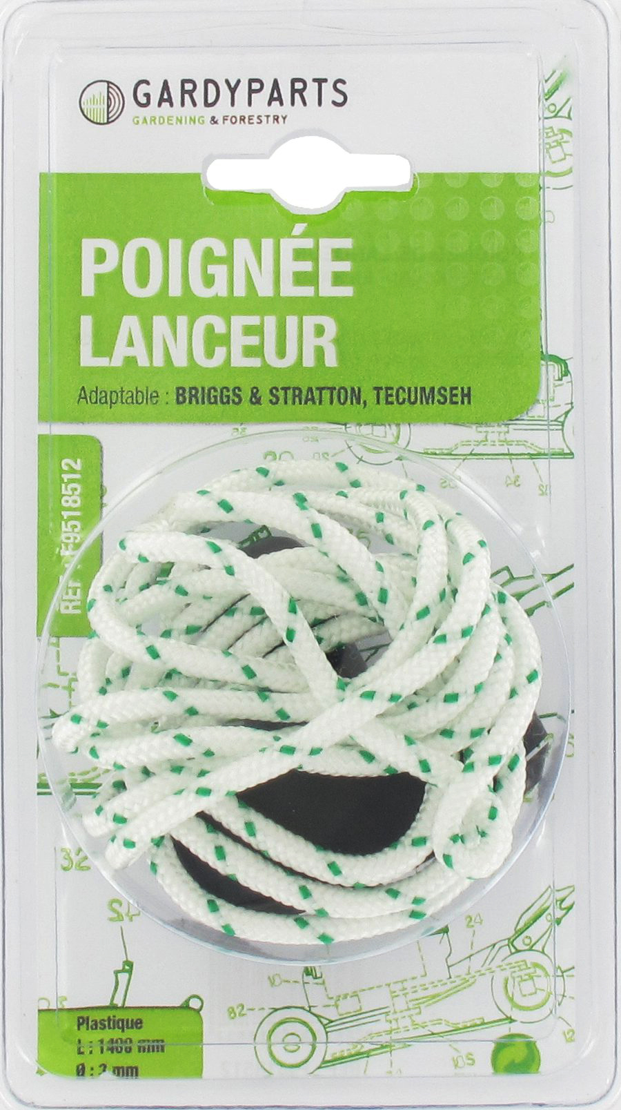 Poignee et corde lanceur - GARDY PARTS