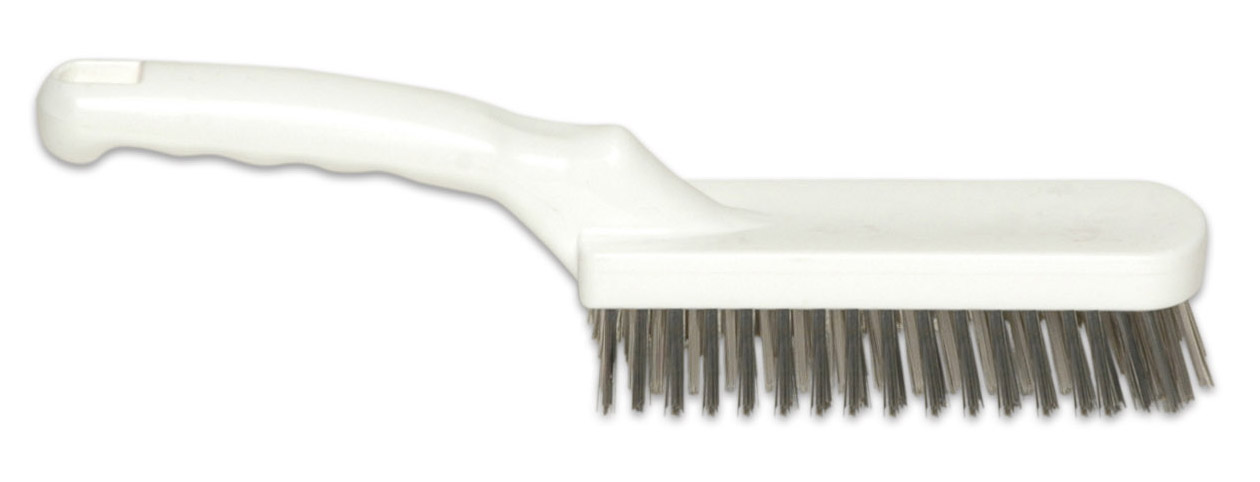 Brosse fibre inox à manche