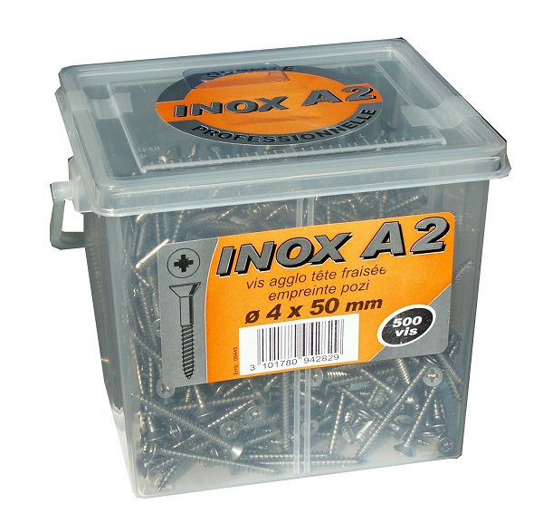 Vis agglo TF inox A2 4x50, 500p - VYNEX