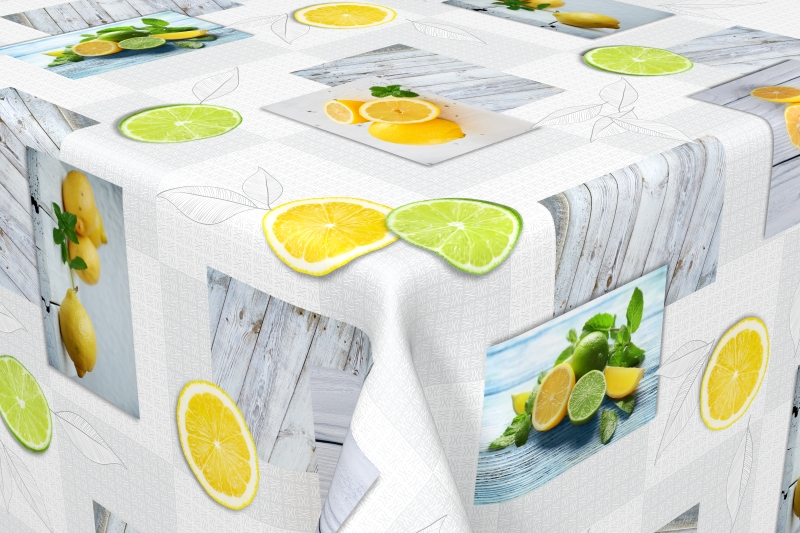 Nappe toile cirée lemon 1,4m