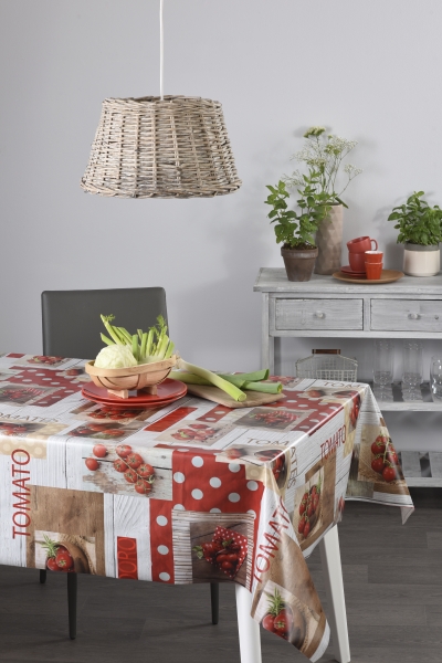 Nappe toile cirée rouge tomato 1,4m