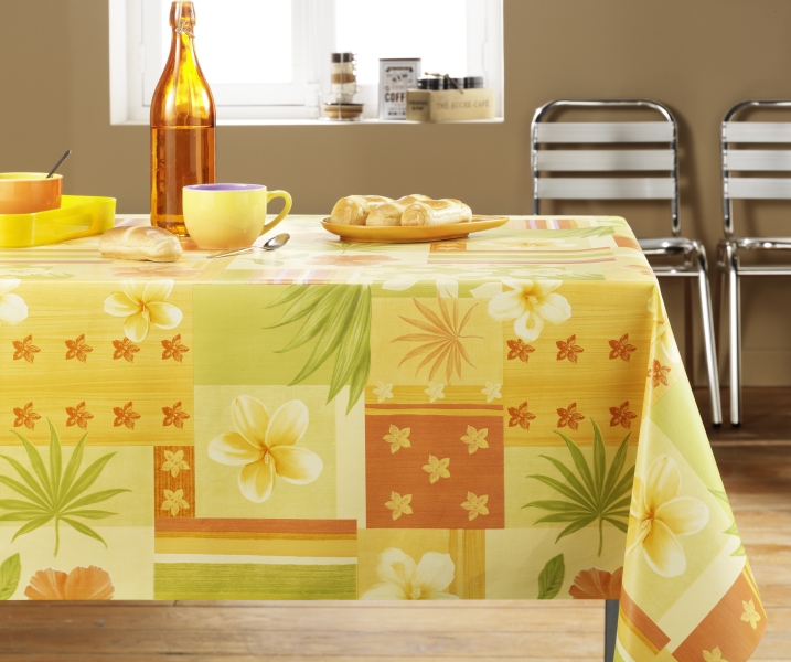 Nappe toile cirée sup tropic jaune 1,4x15m