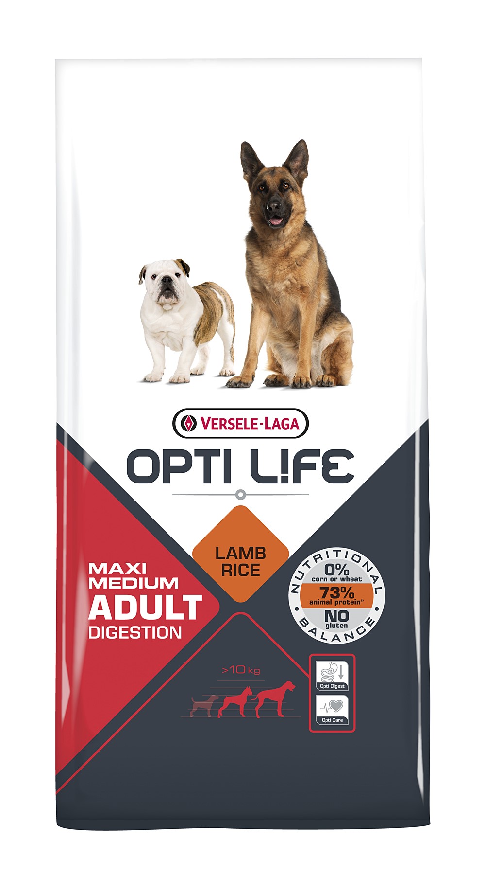 Aliment chien opti life adult digest med&maxi 12,5kg