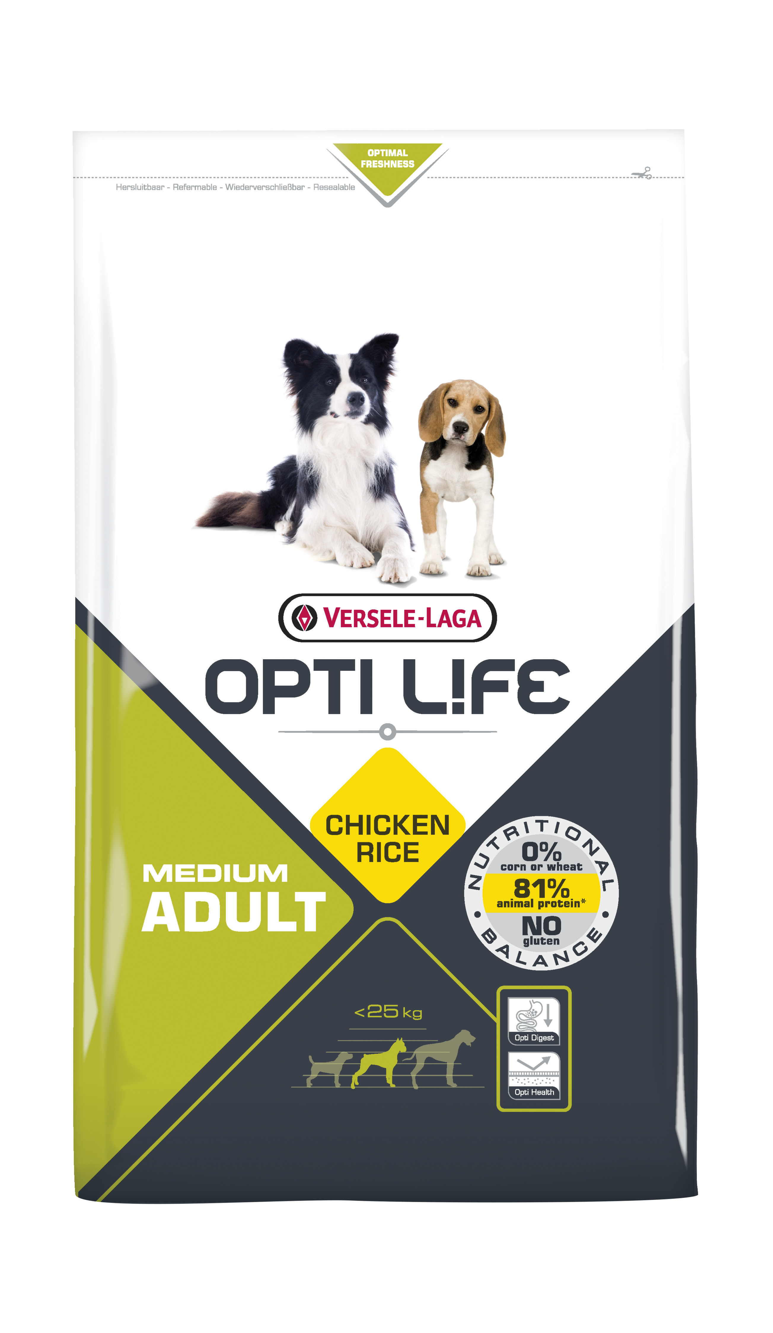 Aliment chien opti life adult medium 1kg