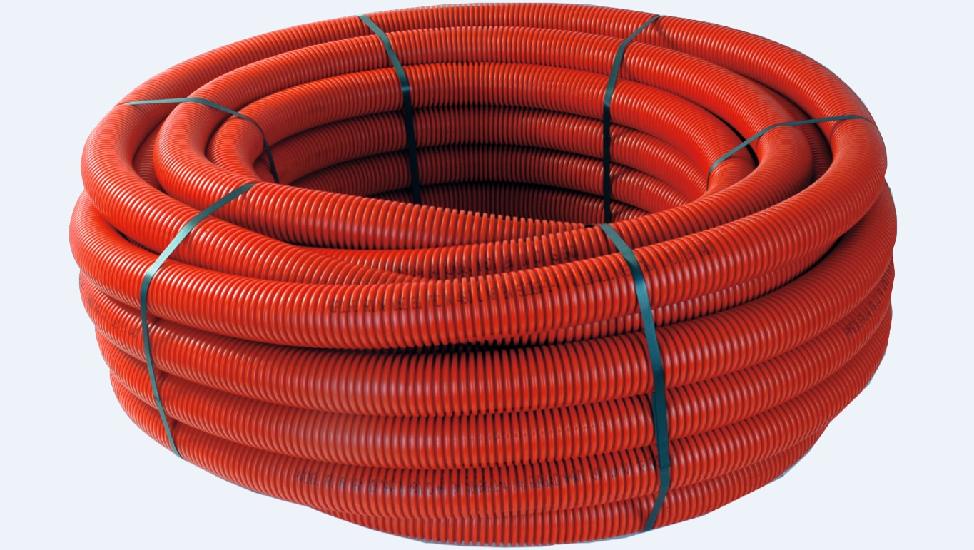 Gaine TPC annelée Rouge ø40mm couronne de 25m