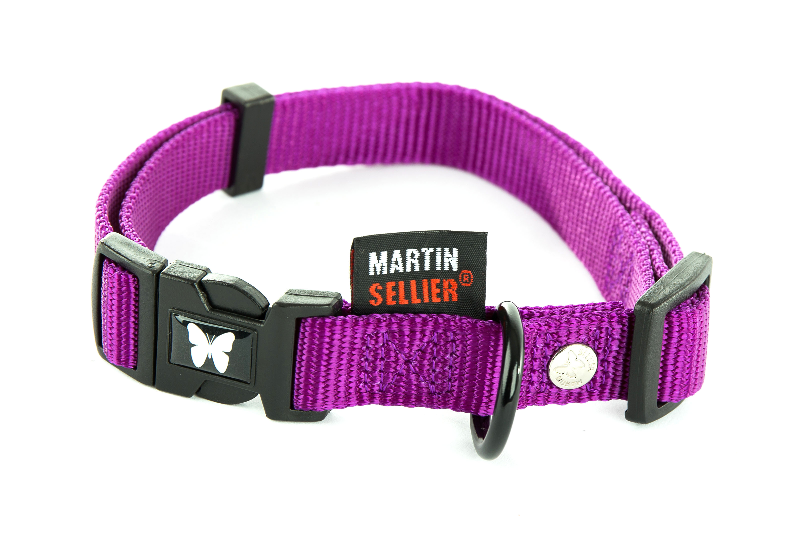 Collier nylon réglable 25-45/65 mauve