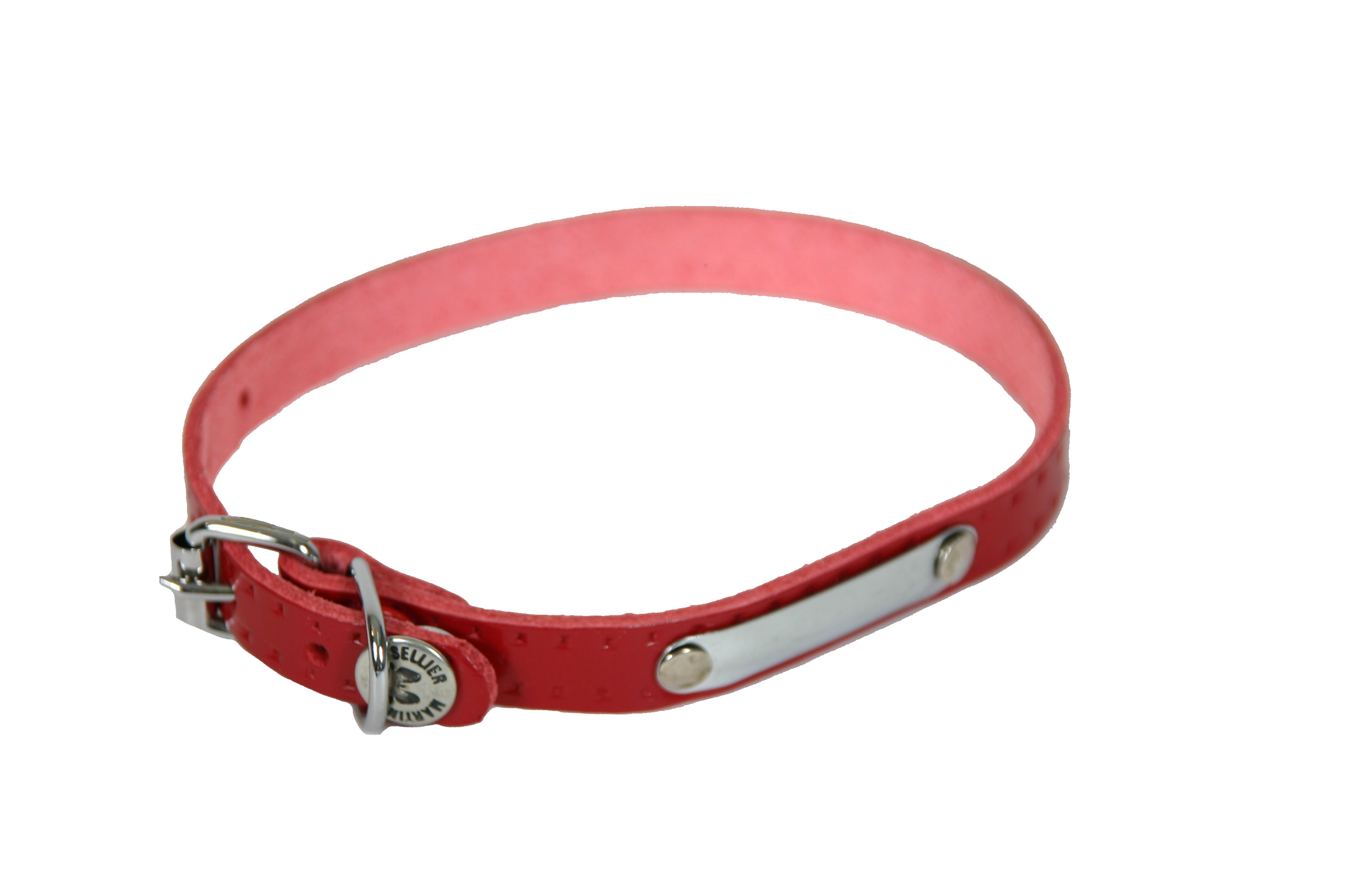 Collier rive 10/30 rouge cuir vachette