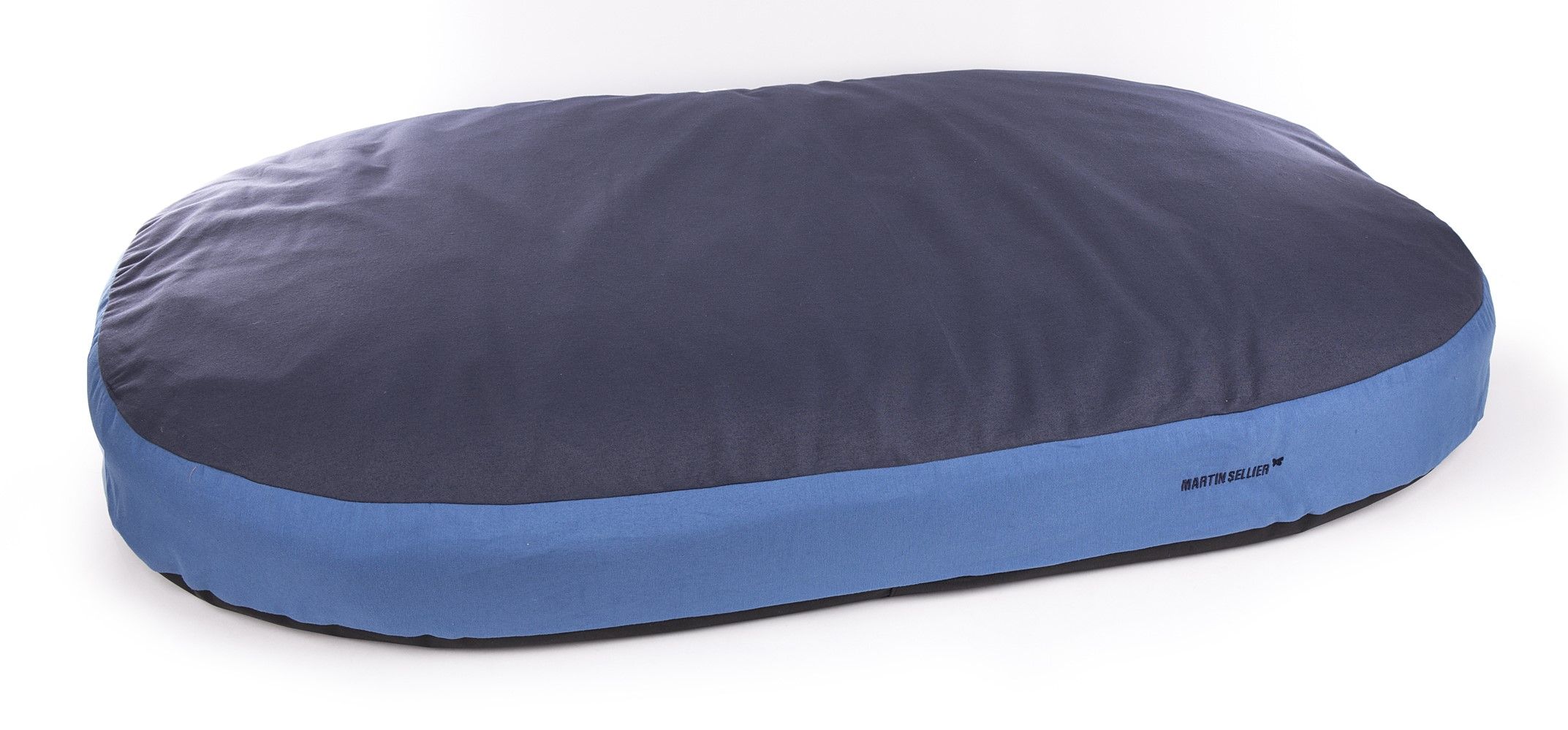 Coussin epais 100x70cm bleu marine/gris clair